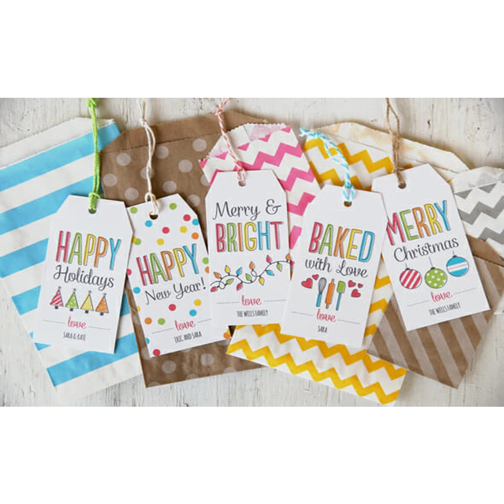 Christmas Festival Tag Present Custom Label Sticker Colorful Present Christmas Present Packaging Label Sticker for Your Business