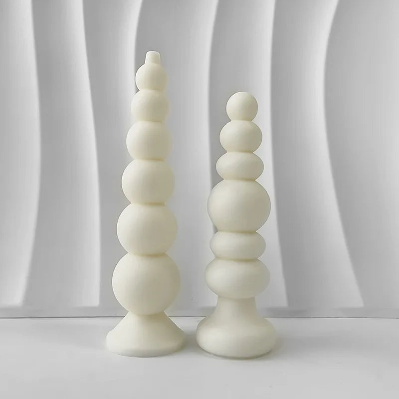 DIY Long Round Ball Pillar Aroma Candle Silicone Mold Cylinder Plaster Ornament Molds Candle Making Supplies