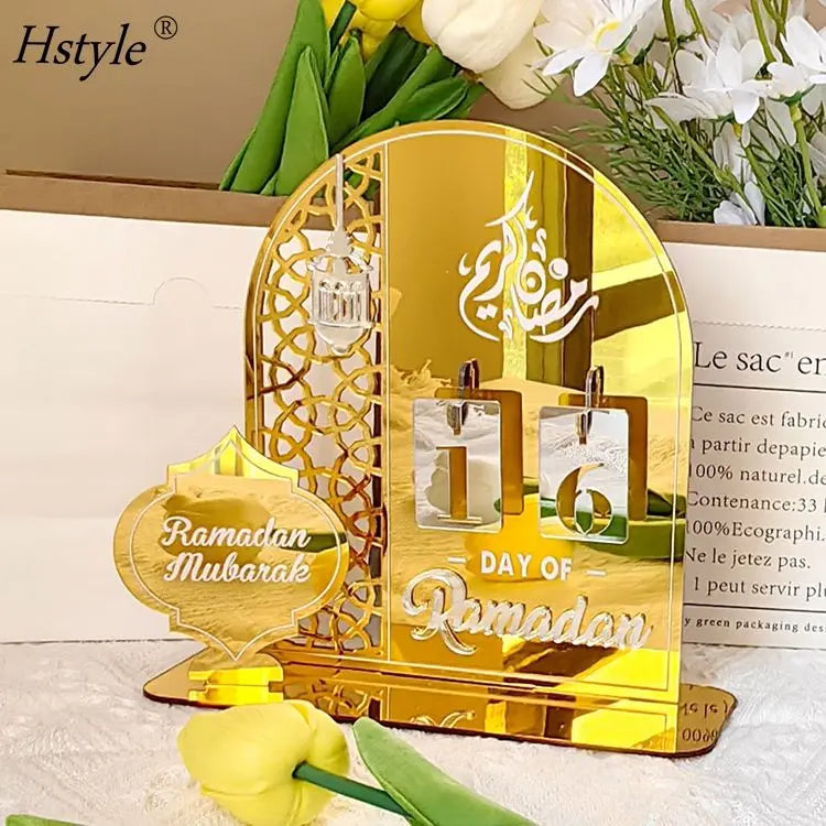 Hstyle Ramadan Advent Calendar Acrylic Countdown Calendars Decorations 30 Days Til Eid DIY Eid Mubaraks Ornament Gift for Kids