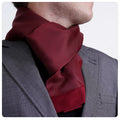 Exve Exclusive Elegant Double-Sided Jacquard Woven Scarf Red with Black Geometric Micro Pattern for Suit Jackets Turkey Origin