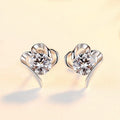 New Trendy Fashion Copper Alloy Zircon Platinum Plated Heart Stud Earrings Stud Women Jewelry Ladies Earrings