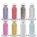 Wholesale Luxury 350ml Thermal Stainless Steel Water Bottle Bling Rhinestone Vacuum Flask Bottle with Lid for Kids