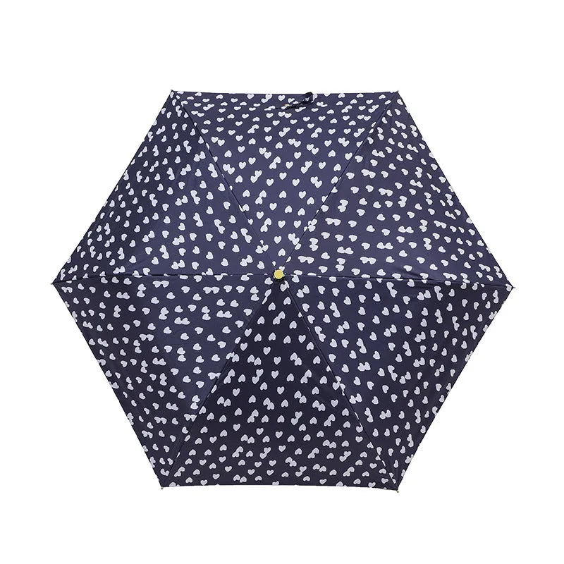 China Made Ladies' Ultralight Anti-UV  Manual Open  with Curved J Shape Handle Fold Umbrella