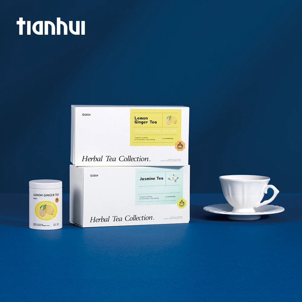 Tianhui  Gift Boxes Macnufactur Foldable Zipper Opening Paper Box Simple Tear Box for Herbal Tea Collection Jasmine Tea Jar