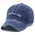 2025 Vintage Cotton Washed Denim Sporty Bows & Letter Sports Dad Hat 6 Panel Baseball Cap Custom Logo Embroidery