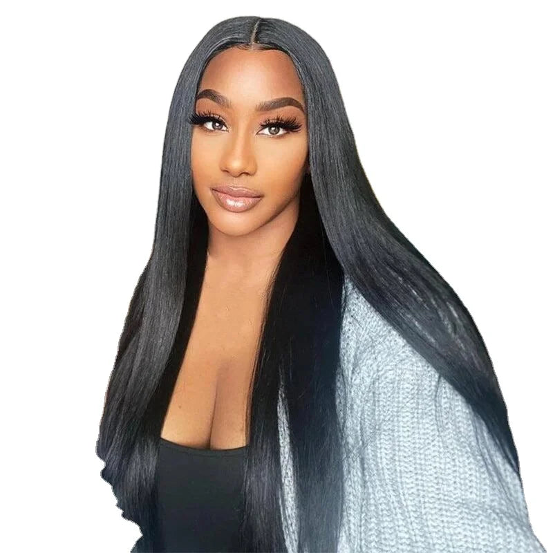 24 Inches Ready-to-Wear Glueless Human Hair Wig with Transparent Lace Closure Long Length Preplucked Natural Hairline for Women