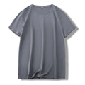 Oem Customized logo Design  summer cool men's mulberry silk clothes  loose thin half-sleeved Ice silk short-sleeved T-shirt