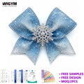 Custom Glitter Rhinestone Cheerleading Bows for Competition Team | Low MOQ OEM Verified Factory Fast Delivery MegaBDM