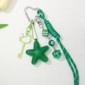 Fashion Mobile Phone Pendant Starfish Leather Keychain Billiards Dice Lucky Key Chains Woman Backpack Charm Decoration Ornaments
