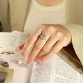 Hot Sale 925 Sterling Silver Engagement Ring Oval Cluster Wedding Ring for Women Diamond Accent for Parties