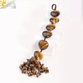 CSJA Cheap Natural Healing Stones Tumbled Gemstone Tiger Eye Heart Crystals Car Pendant Hanging Ornament for Window Home Decor