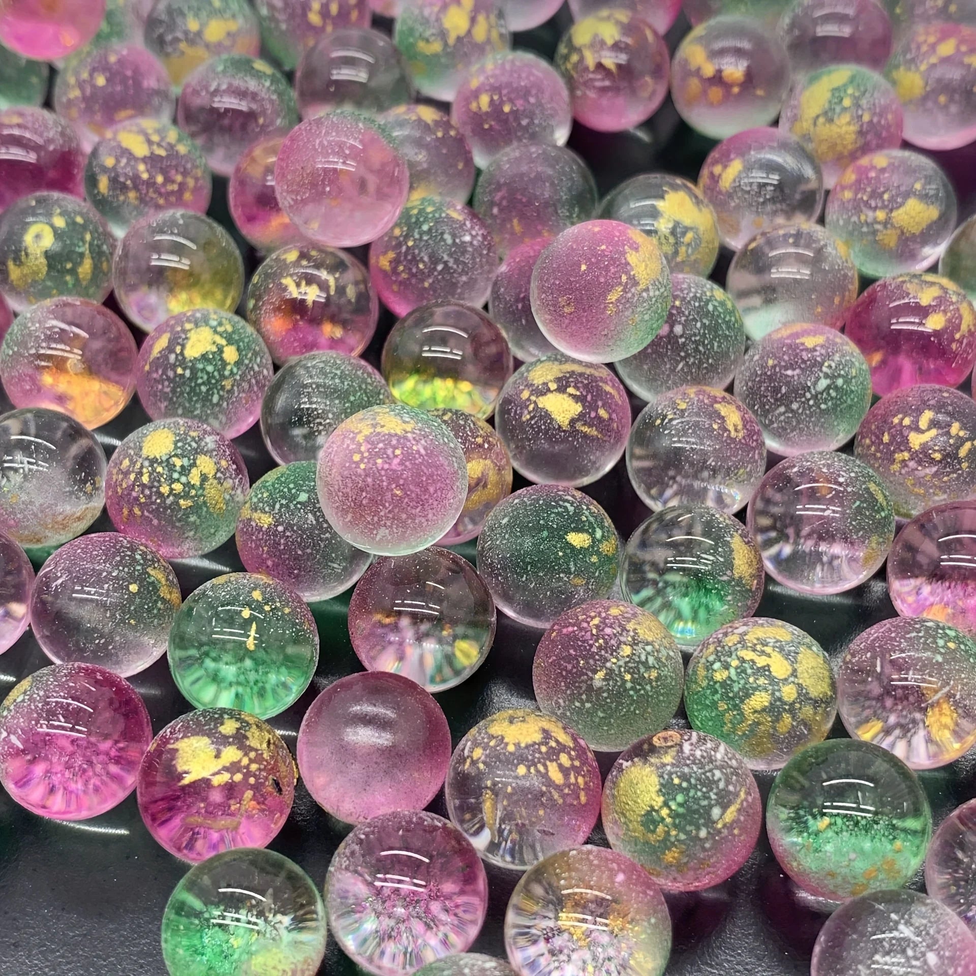 CJ Factory Wholesale 10mm Luminous Glass Beads  No Hole Smooth Beads Suitable for DIY Crafts Jewelry Making