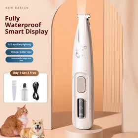 Portable Plastic Pet Hair Trimmer Shaver Eco-Friendly Waterproof LED Light Rechargeable Battery-Powered Lightweight Safe