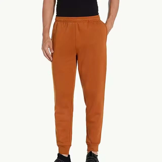 Men's High Waist Quick Dry Slim Sports Pants-Casual Gym Jogger Sweatpants Lightweight Washed 100% Cotton Fleece Eco-Friendly