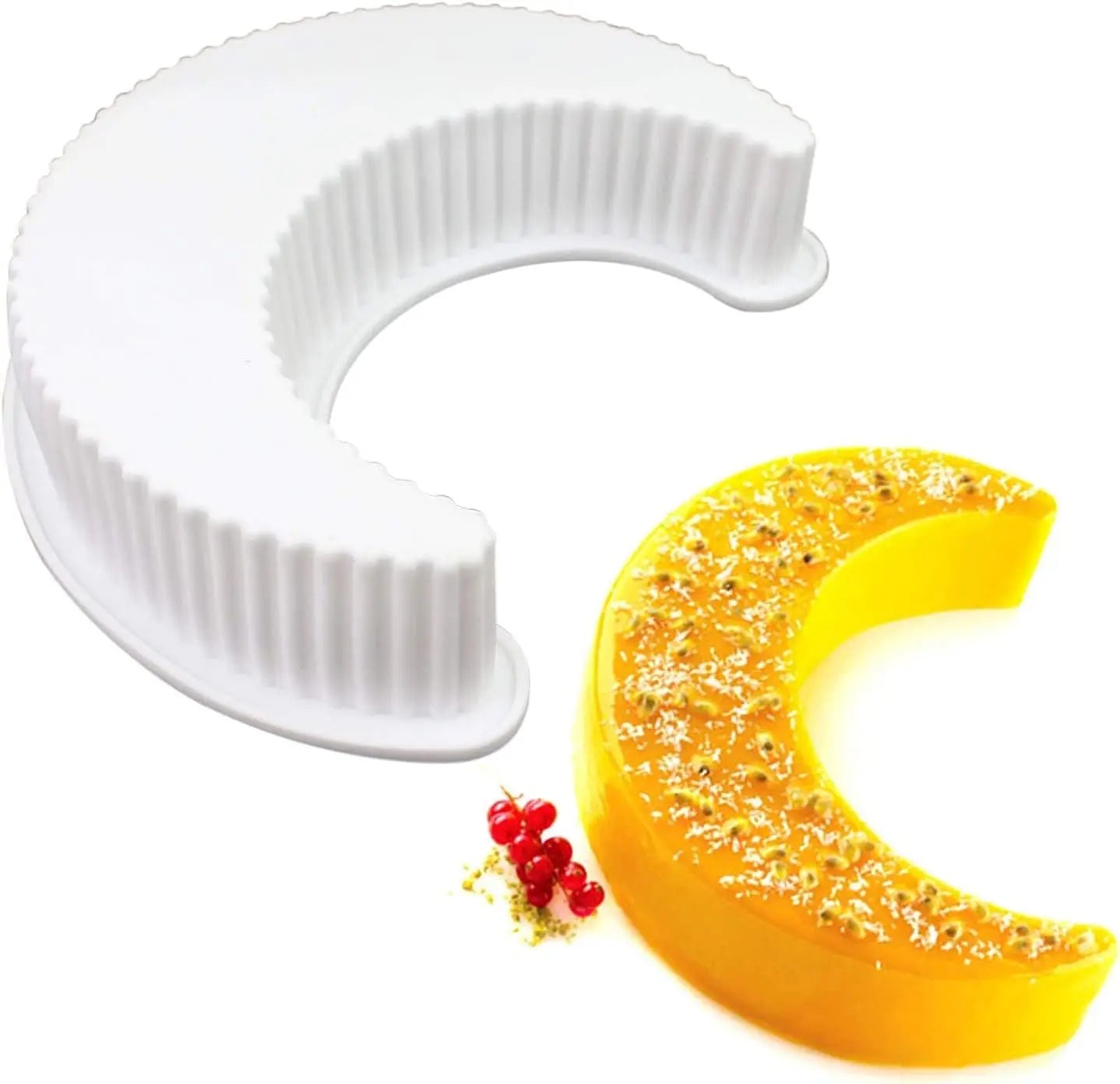 New Style Popular 3D Moon Shape Silicone Cake Mold for Mousse Cake Pan Bread Pizza Baking