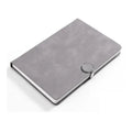 LABON Grey Locking Notebook with Magnetic Round Clasp Stylish Faux Suede Hardcover Journal for Business and Personal Use