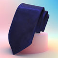 Exve Exclusive Navy Blue Plain Satin Woven Italian Tie Turkey Origin