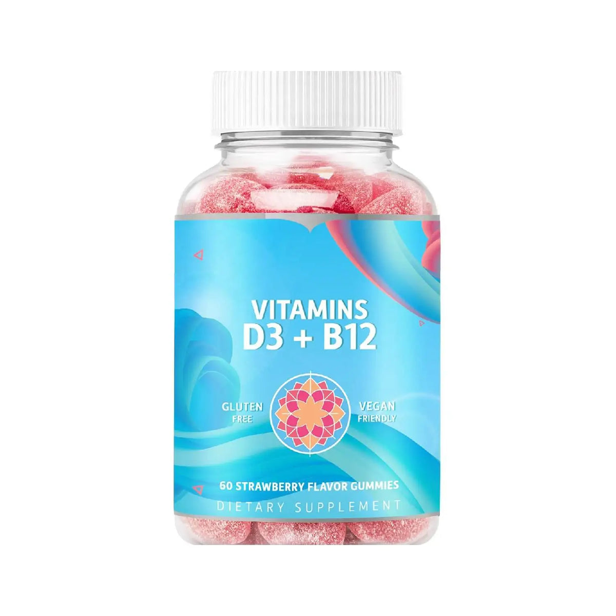 Private Label Vegan Vitamin D3 B12 Gummies For Bone Muscle Immune Support Enhanced Overall Healthy MegaBDM