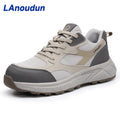 LAnoudun Casual Collection Beige and Black Color Safety Shoes Anti-Puncture Microfiber Upper Safety Shoes