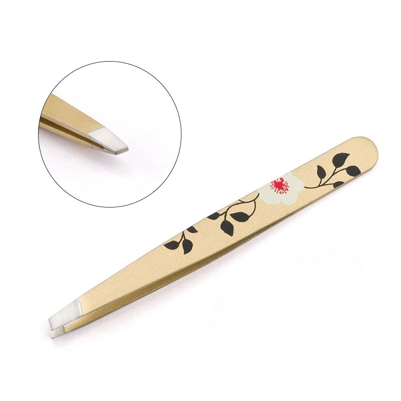 High Quality Professional Anti-Static Pointed Tip Stainless Steel Eyebrow Tweezers New Design Hair Removal Makeup Tool