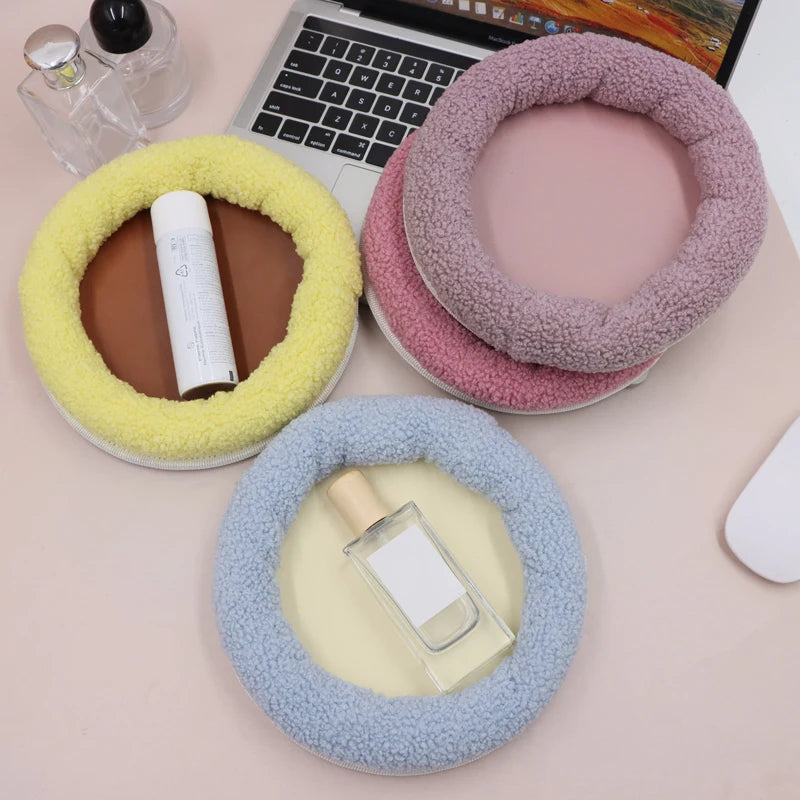 Large-Capacity Plush Storage Holder Multipurpose Soft Storage Tray Durable Desktop Organizer for Makeup Key Pen Small Item