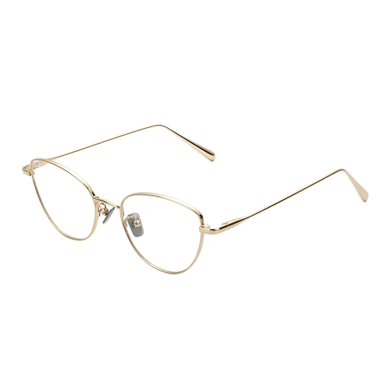 Custom Logo Retro Classic Cat Eye Blue Light Glasses Fashion Women's Metal Frame Eyewear Diamond Face Shape Match