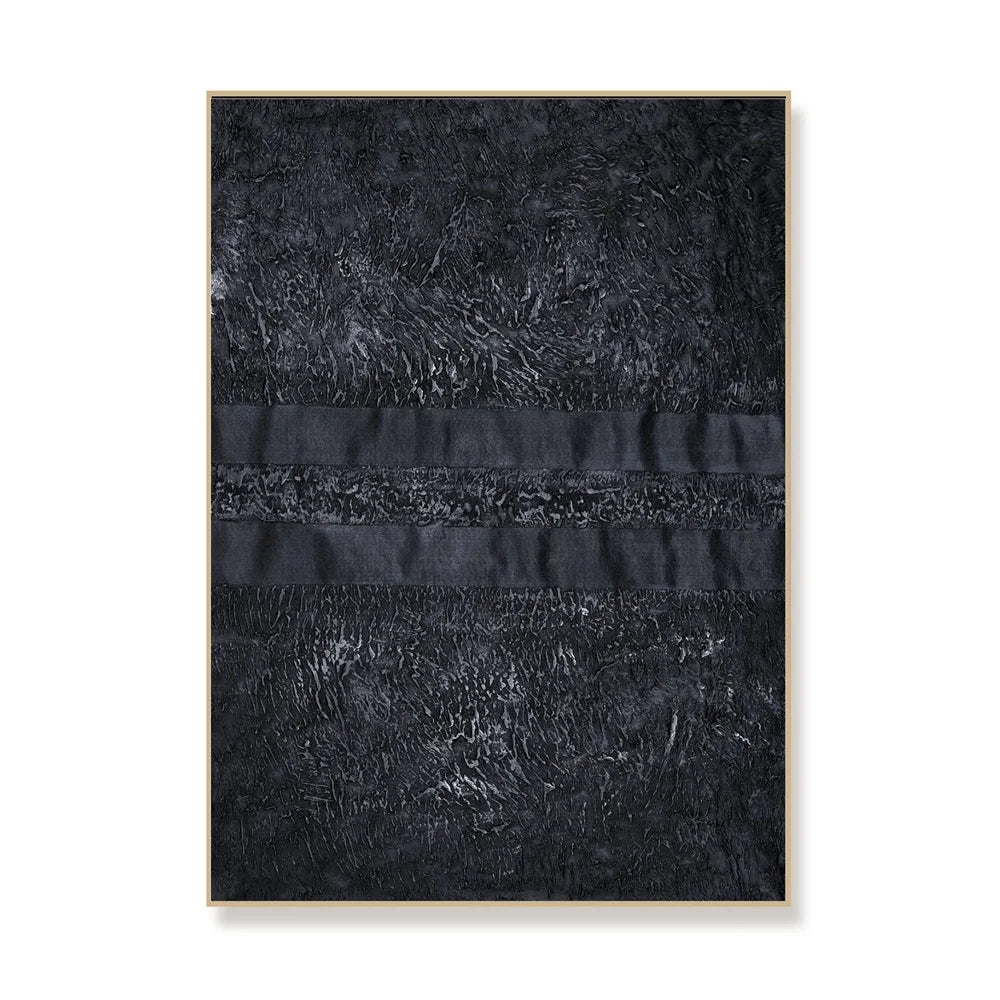 100% Hand Painted Black Abstract Texture Canvas Artwork Wholesale Wall Art Big Oil Painting