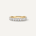 LOZRUNVE 925 Sterling Silver Zircon Jewelry Delicate Luxury Oval Cut Crystal Half Eternity Ring Women