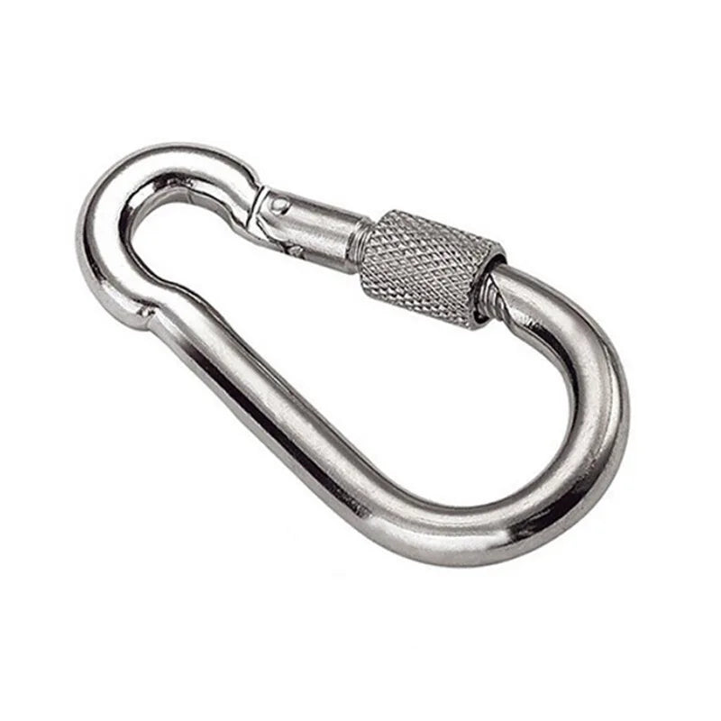 Multifunctional Stainless Steel Spring Snap Hook Carabiner With Screw Lock for Bottle or Small Bag