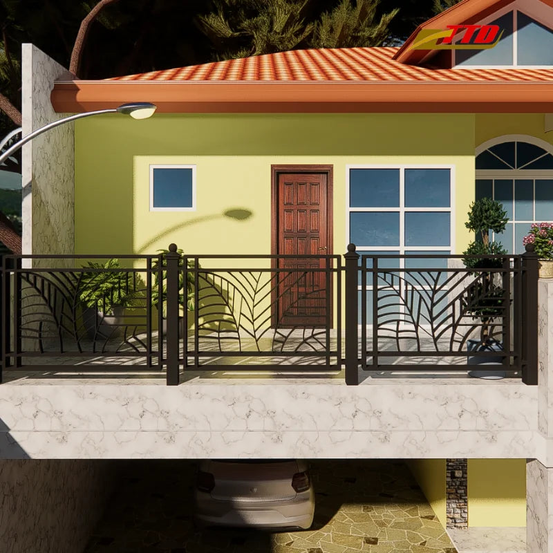 Modern Stainless Steel & Brass Railings for Small Balconies-Elegant Space-Saving Villa Outdoor Safety Solutions