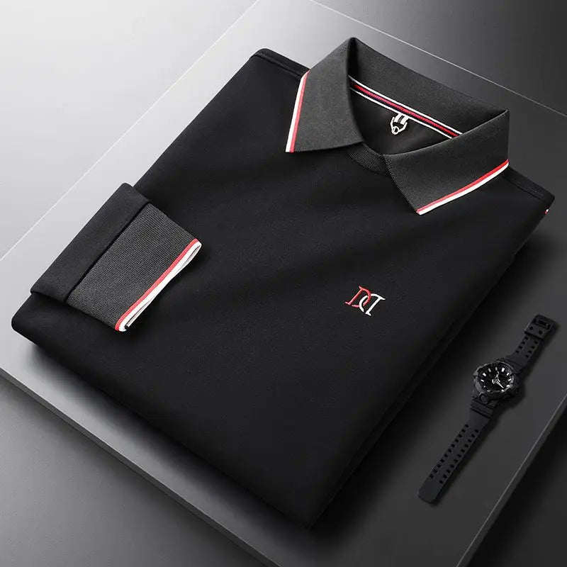 Hot Sell Men Polo Shirts Cottton PolyesterDurable Wear-resistant Breathable Long Sleeve Custom logo Fit Polo Shirts Men