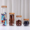 High Borosilicate  Glass Food Container With Wooden Lid