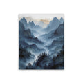 Made In Germany - Home Decor Canvas Picture Mountain Landscape - Wall Mural In Blue And Grey - Canvas Picture On Stretcher Frame