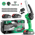 6-inch Wireless Mini Chainsaw Handheld with Splash Guard and Safety Lock Portable for Yard Use