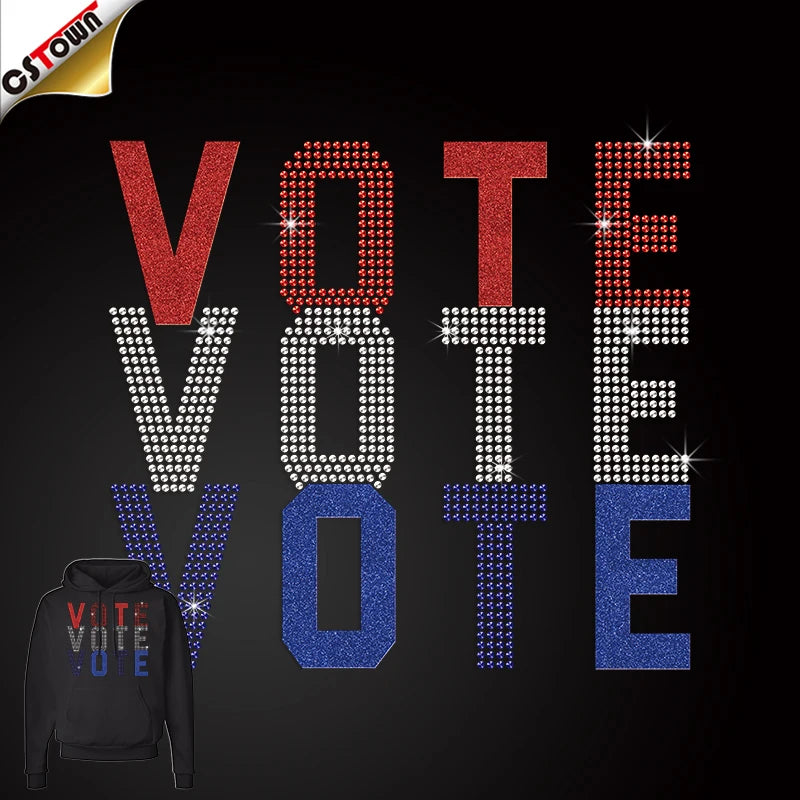 Custom Logo 2024 President Election Custom Rhinestone Transfers