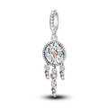 925 Sterling Silver Family Guardian Dreamcatcher Pendant with Zircon Children's Jewelry Party Gift for Women