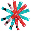 HXY Promotional Woven Polyester Wristbands-Festival/Event/Concert Use Pantone Colors Heat Transfer Printing Plastic/Metal