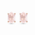 Low MOQ Jewelry Gemstone 925 Sterling Silver Rose Quartz Crystal Transparent pink Earrings