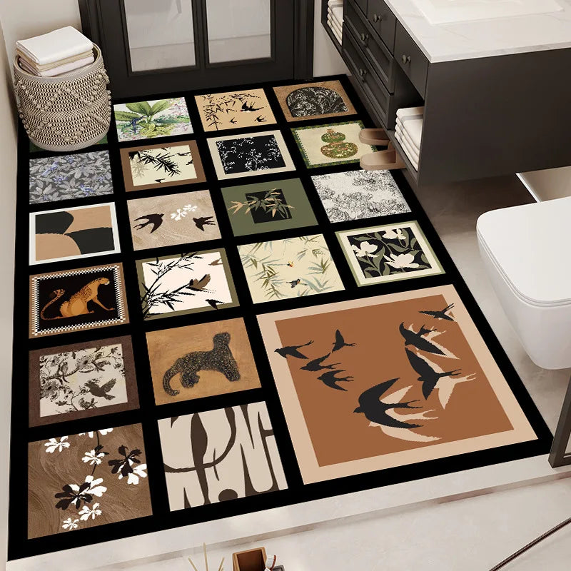Factory Direct Wholesale Carpet Flat Pile Crystal Velvet Oriental Style for Living Room Bedroom Kitchen