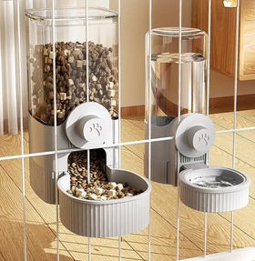 Gravity Type Removable Plastic Material Dog Feeding Station Pet Feeder Automatic Hanging High Capacity Anti-Tumble Pet Waterer 2