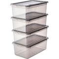Clearbox 4 x 5.6 litres translucent grey 33x19.5x12 Bea range
