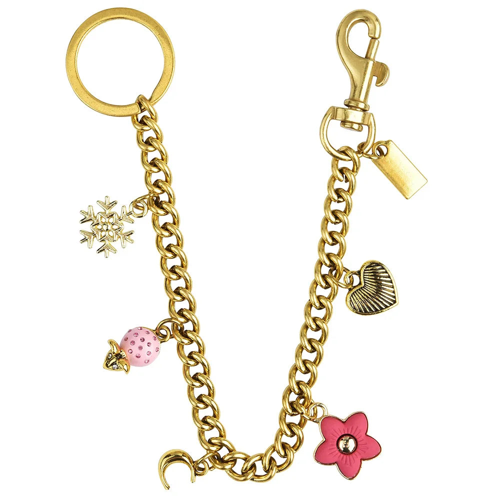 Luxury Pink Black Designer Key Chain Bag Charm Chain Accessories Purse Handle Replacement for Women Shoulder Handbag Decor