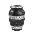 Stainless Steel Pet Urn with Ornate Paw Design and Birth Death Dates Engraving for Sentimental Remembrance