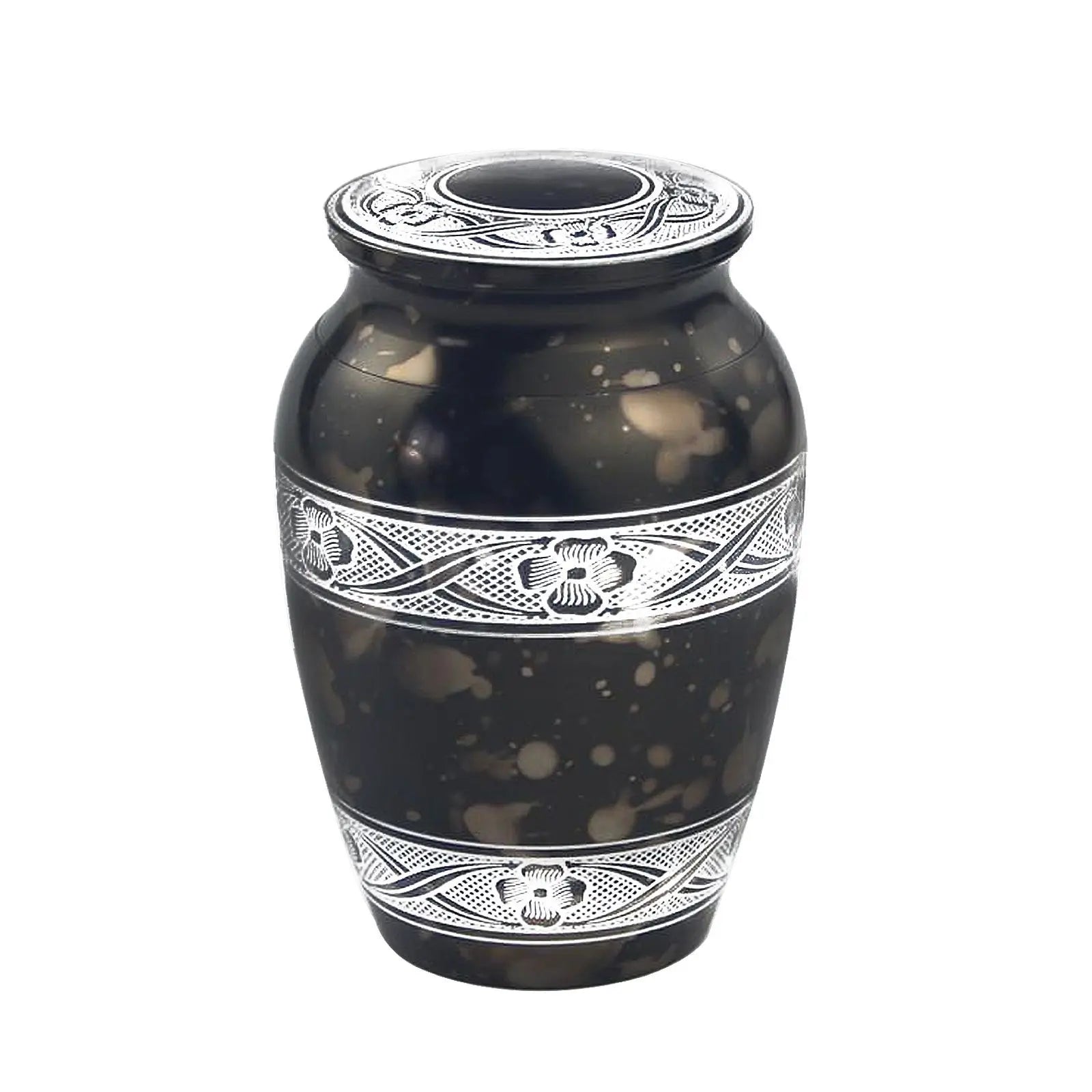 Stainless Steel Pet Urn with Ornate Paw Design and Birth Death Dates Engraving for Sentimental Remembrance