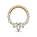 TOPOSH Hinged Segment Ring Clicker Design Prong Set Marquise CZ Fan Daith Septum Cartilage Piercing Body Jewelry Zircon Main
