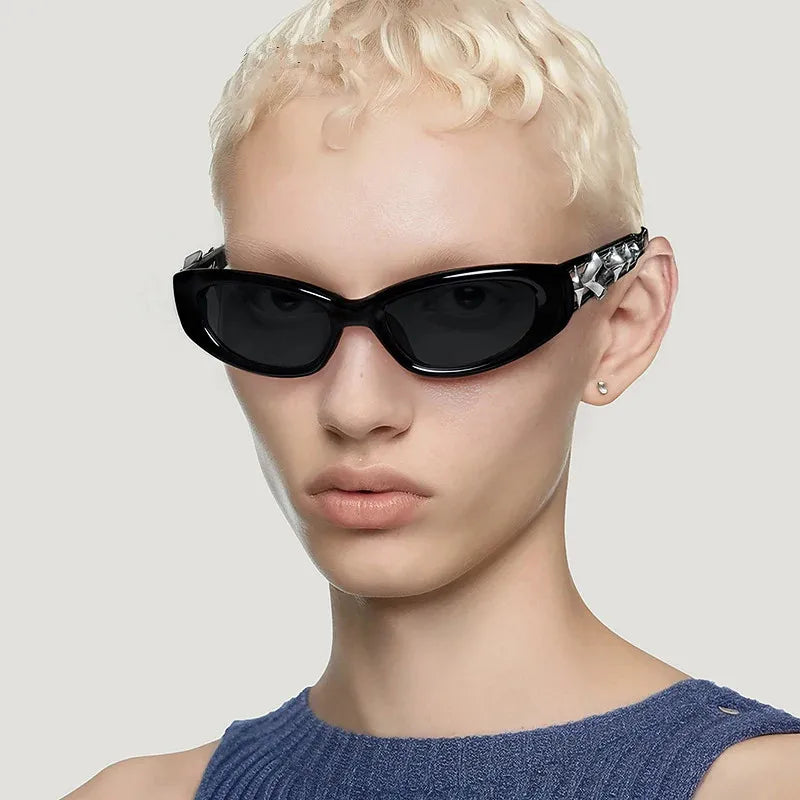 2025 Newest Fashion Men Women Small Frame Star Sun Glasses UV400 Rectangle Y2K Cat Eye Sunglasses