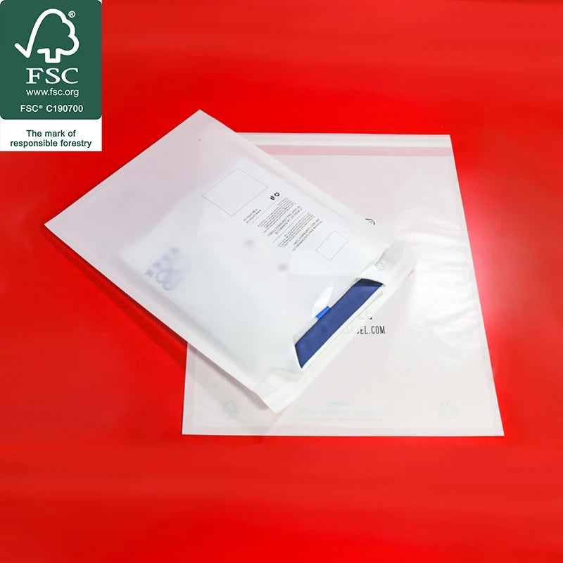 100% Recycle Custom Flat Glassine Paper Envelope Bags for Garment Packaging Pouch