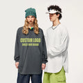 2024 Autumn Winter Collection Customizable 305g Heavy Weight Oversized Long Sleeve T-Shirt with Curved Hem Silk Screen Printing