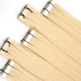 Wholesale Double Drawn Bright Blonde Seamless Weft Hair Extension Human Double Drawn Invisible Hair Extensions