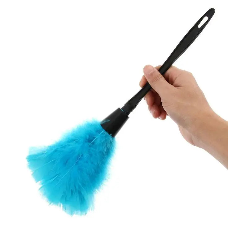 Cheap Royal Eco-Friendly Reusable Handheld Natural Dyed Blue Color Turkey Feather Duster for Cleaning Supplies Home Car Office